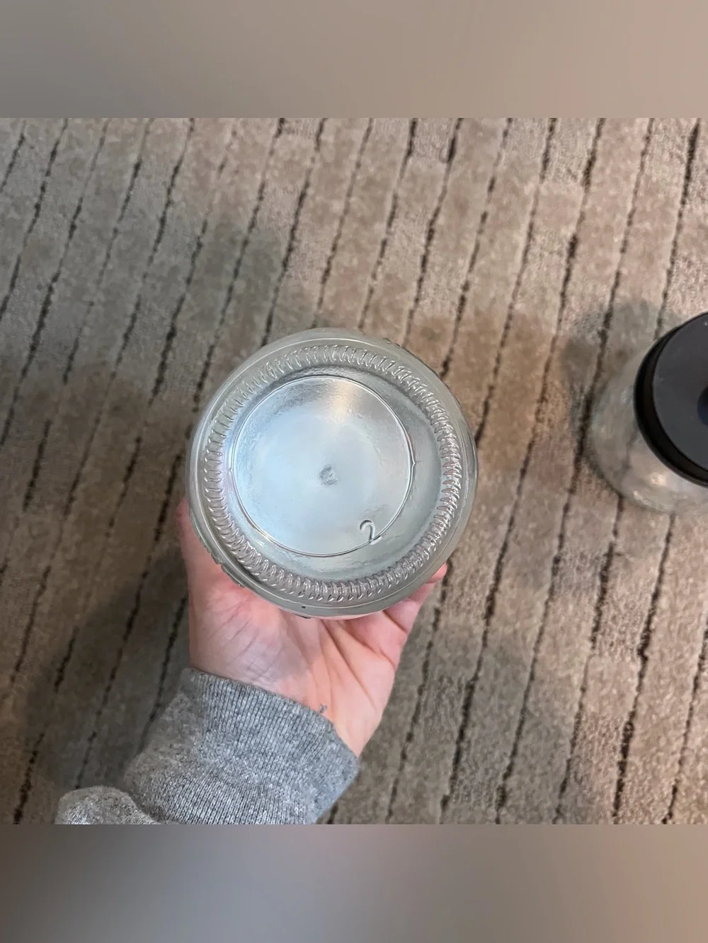 Clear Glass Jar Pair with Black Lid Knobs 4oz